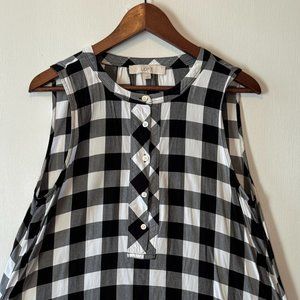 Ann Taylor LOFT Dress Casual Black And White Plaid Pattern Large